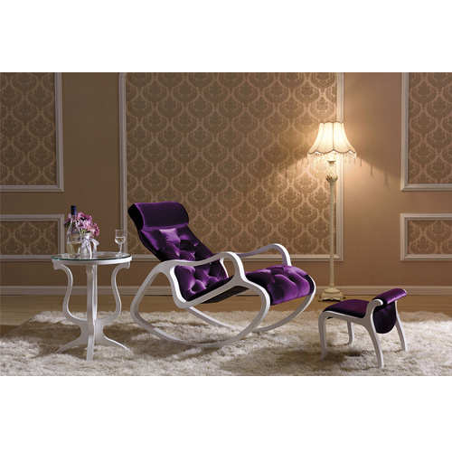 Деревянное кресло-качалка Gordica M308 (white-violet) купить в Калининграде