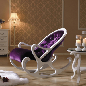 Деревянное кресло-качалка Mobilica M318 (white-violet) купить в Калининграде