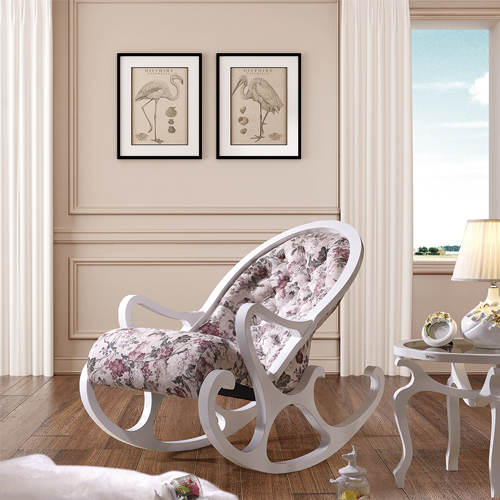 Деревянное кресло-качалка Mobilica M318 (white-mayflower) купить в Калининграде